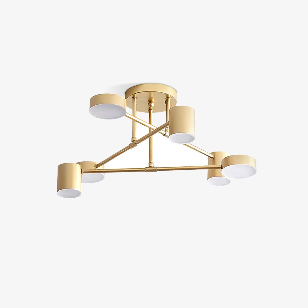 Modern Sputnik LED Flush Mount Ceiling Light with White Glass Shades 6 Light Fixture