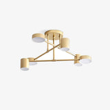 Modern Sputnik LED Flush Mount Ceiling Light with White Glass Shades 6 Light Fixture