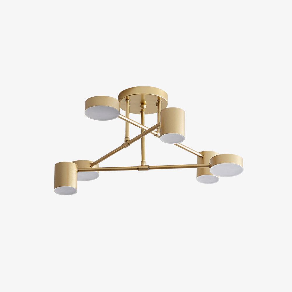 Modern Sputnik LED Flush Mount Ceiling Light with White Glass Shades 6 Light Fixture