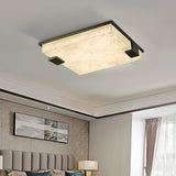 Modern Square Alabaster Stone LED Flush Mount Ceiling Lamp for Indoor Lighting