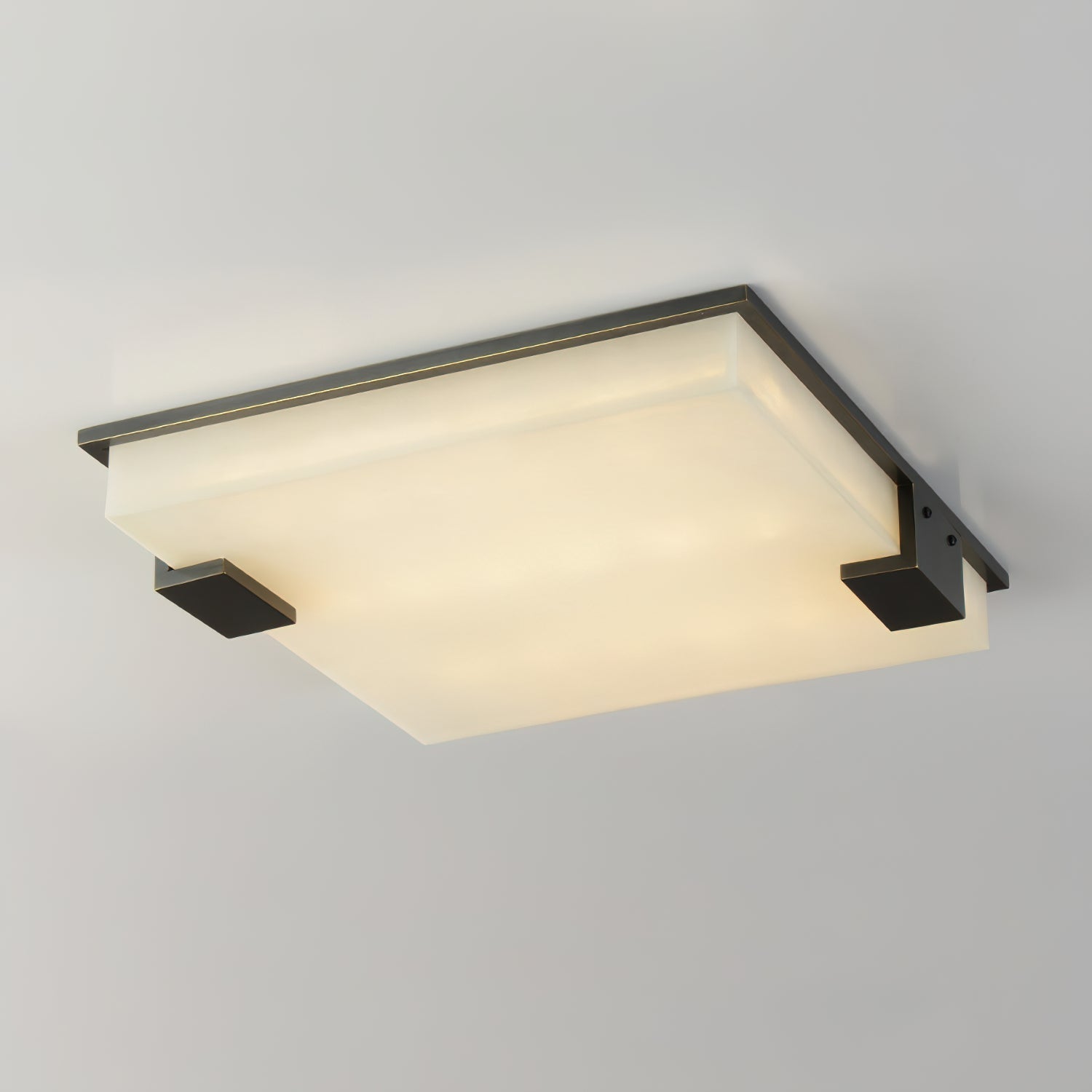 Modern Square Alabaster Stone LED Flush Mount Ceiling Lamp for Indoor Lighting