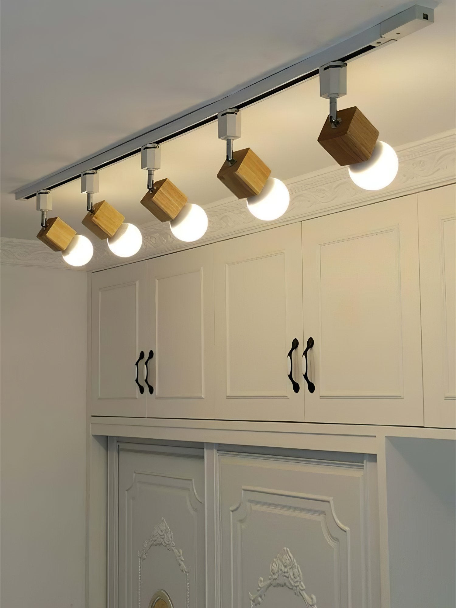 modern-nordic-square-solid-wood-track-lighting-fixture-with-glass-shades-for-dining-room