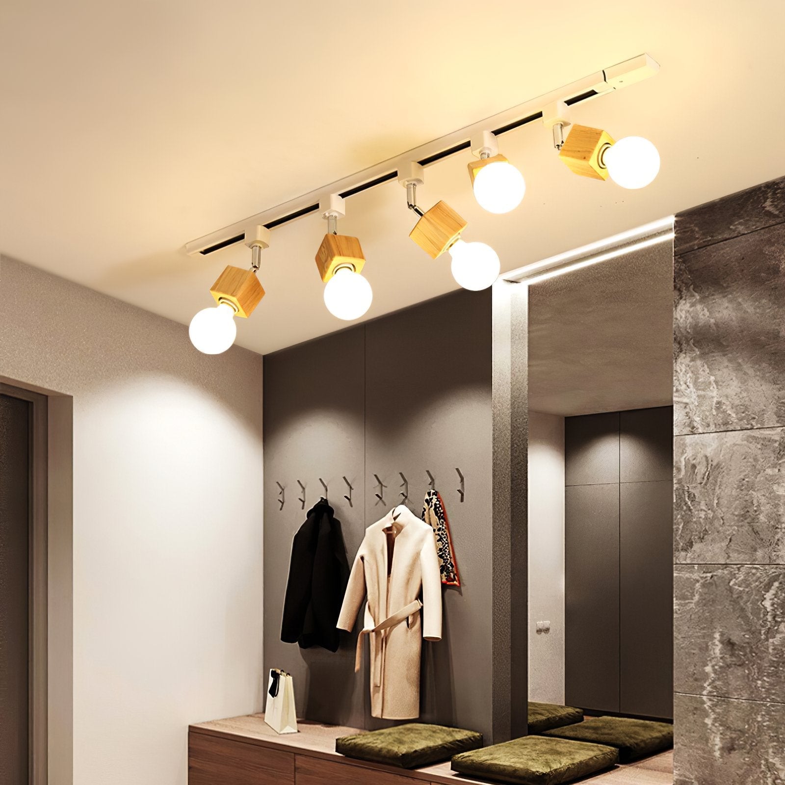 modern-nordic-square-solid-wood-track-lighting-fixture-with-glass-shades-for-dining-room