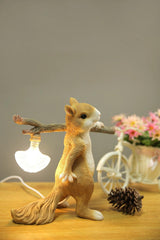 Squirrel Shaped Portable Resin Table Lamp Unique Animal Design Night Light for Modern Home Decor