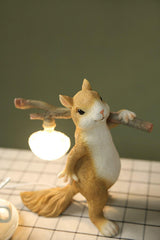 Squirrel Shaped Portable Resin Table Lamp Unique Animal Design Night Light for Modern Home Decor