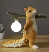 Squirrel Shaped Portable Resin Table Lamp Unique Animal Design Night Light for Modern Home Decor