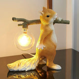 Squirrel Shaped Portable Resin Table Lamp Unique Animal Design Night Light for Modern Home Decor