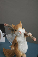 Squirrel Shaped Portable Resin Table Lamp Unique Animal Design Night Light for Modern Home Decor