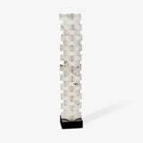 Modern Stacked Alabaster Squares Standing Floor Lamp with Integrated LED Lighting