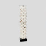 Modern Stacked Alabaster Squares Standing Floor Lamp with Integrated LED Lighting