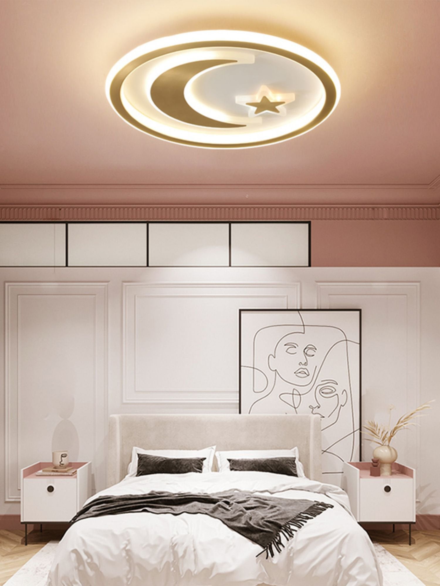 brass-star-and-moon-led-ceiling-fixture-modern-flush-mount-light-for-living-room