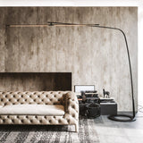 Modern Stealth LED Arc Floor Lamp with Rotating Arm for Minimalist Living Room Decor