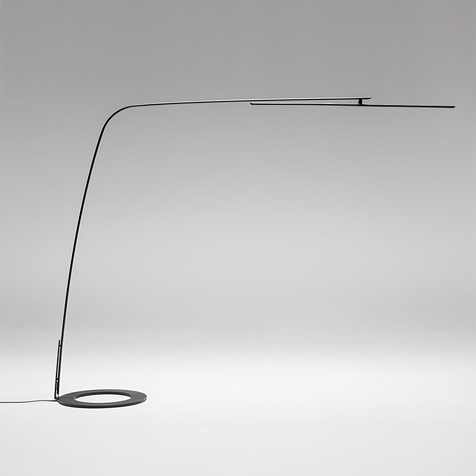 Modern Stealth LED Arc Floor Lamp with Rotating Arm for Minimalist Living Room Decor