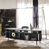 Modern Stealth LED Arc Floor Lamp with Rotating Arm for Minimalist Living Room Decor