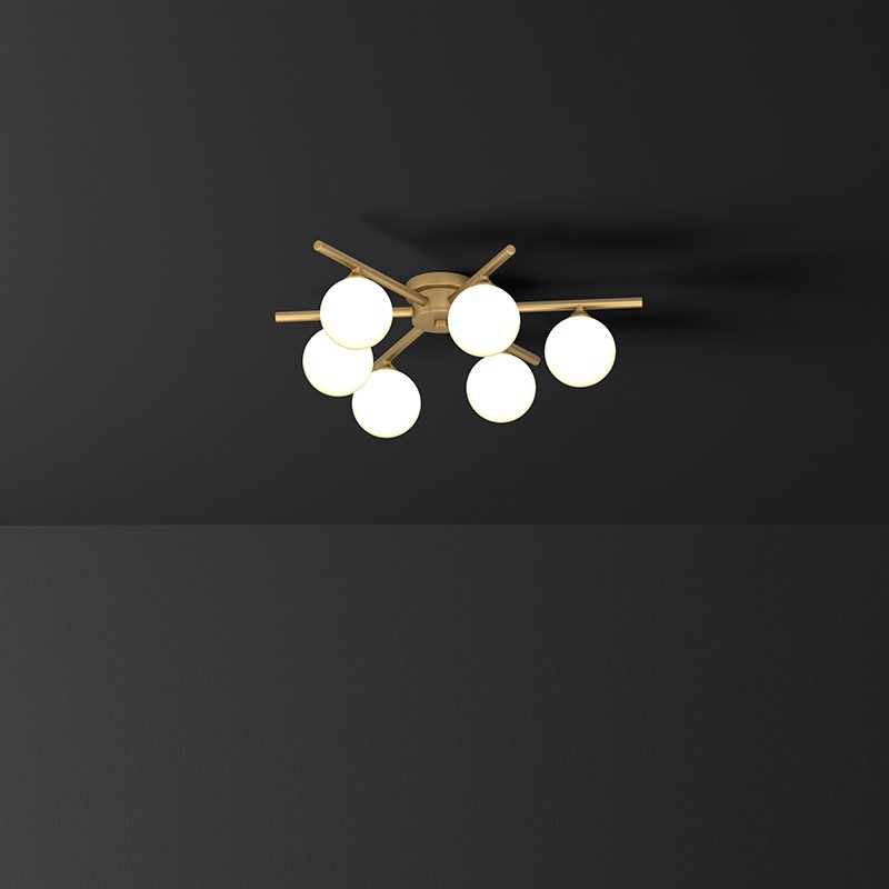 modern-mid-century-brass-ceiling-light-with-white-glass-globe-shades-and-gold-finish