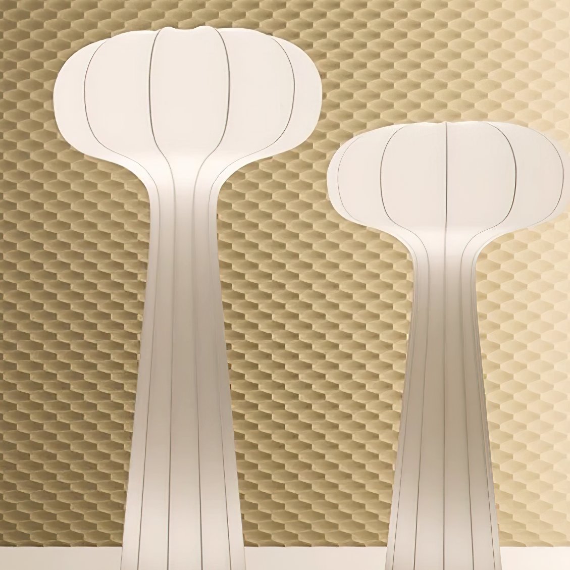 Stipers Geometric Silk Floor Lamp Modern LED Standing Accent Light for Living Room