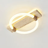 Natural Yellow Travertine LED Ceiling Lamp and Wall Sconce Flush Mount Lighting