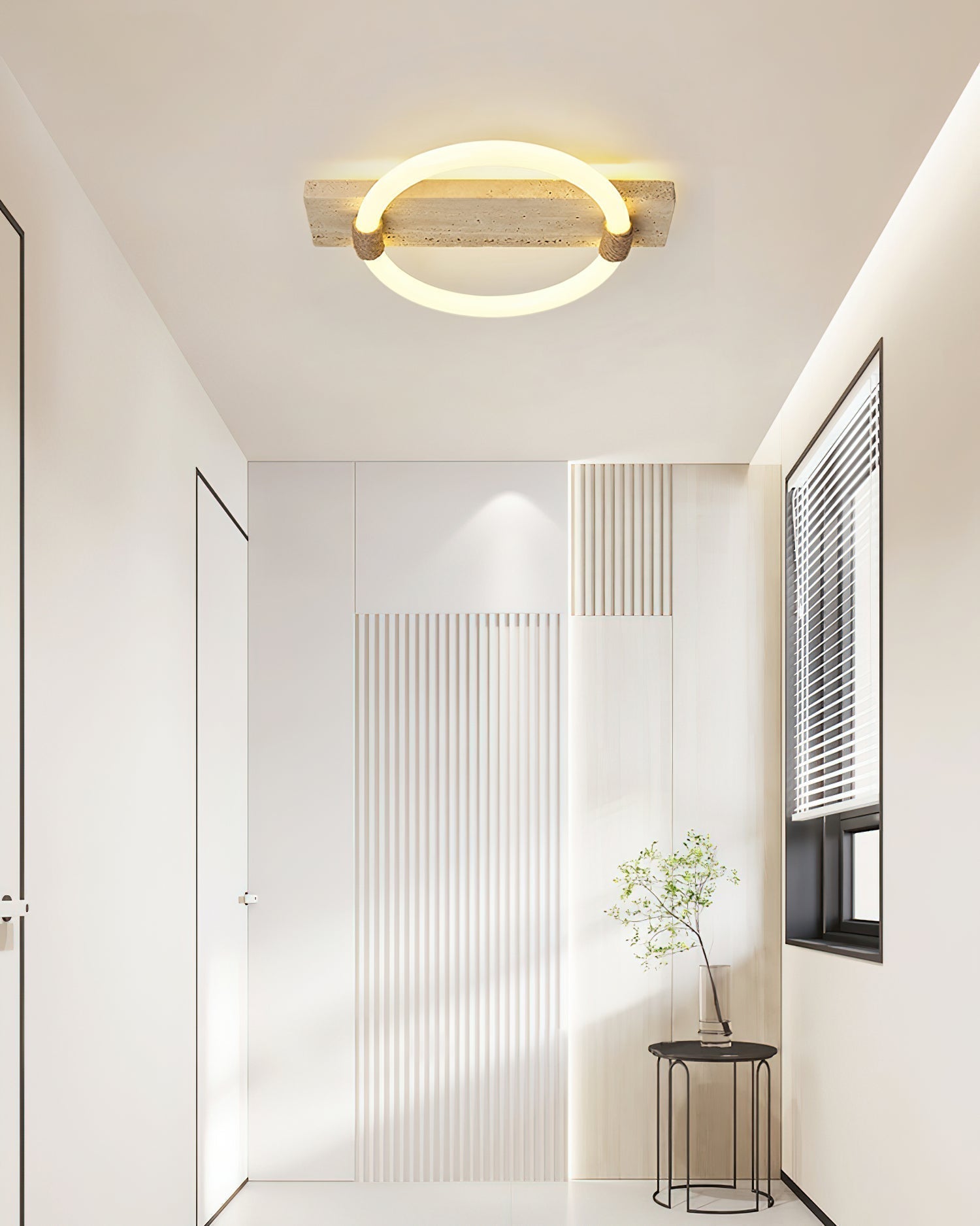Natural Yellow Travertine LED Ceiling Lamp and Wall Sconce Flush Mount Lighting