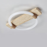 Natural Yellow Travertine LED Ceiling Lamp and Wall Sconce Flush Mount Lighting