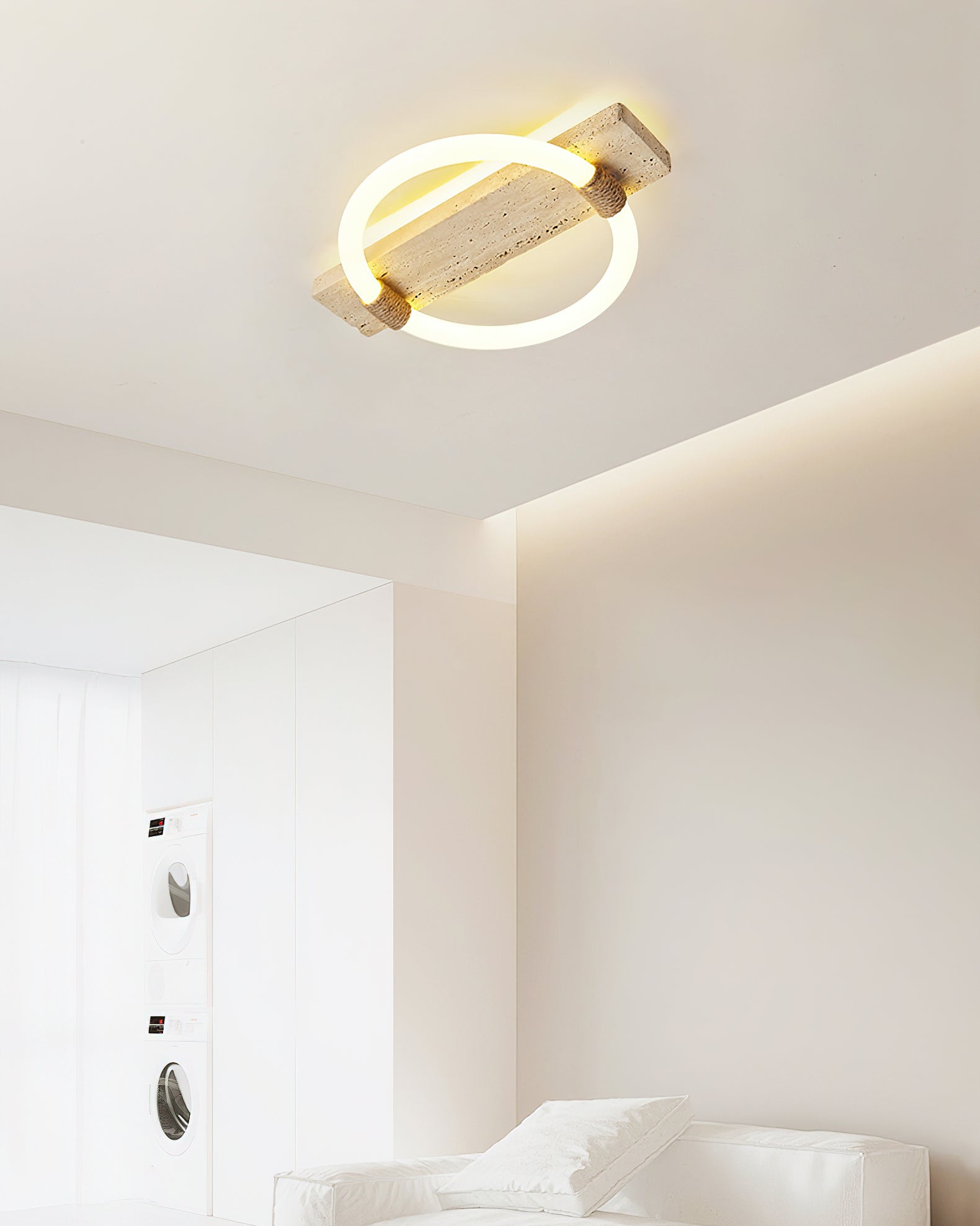 Natural Yellow Travertine LED Ceiling Lamp and Wall Sconce Flush Mount Lighting