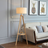 modern-ash-wood-floor-lamp-with-integrated-storage-table-and-white-fabric-shade
