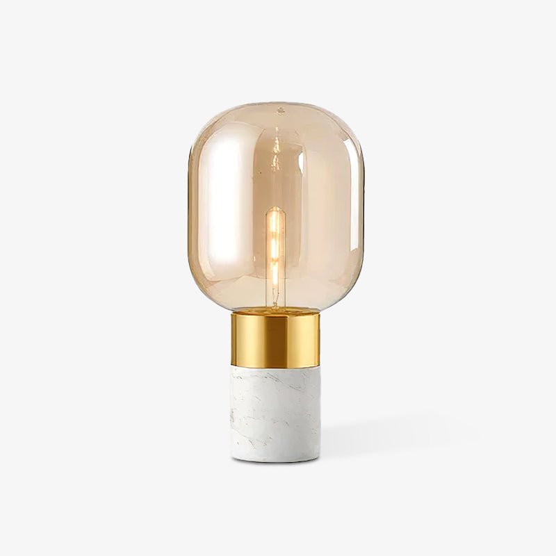 Storm Marble and Glass Table Lamp with Gold Finish for Modern Interior Lighting