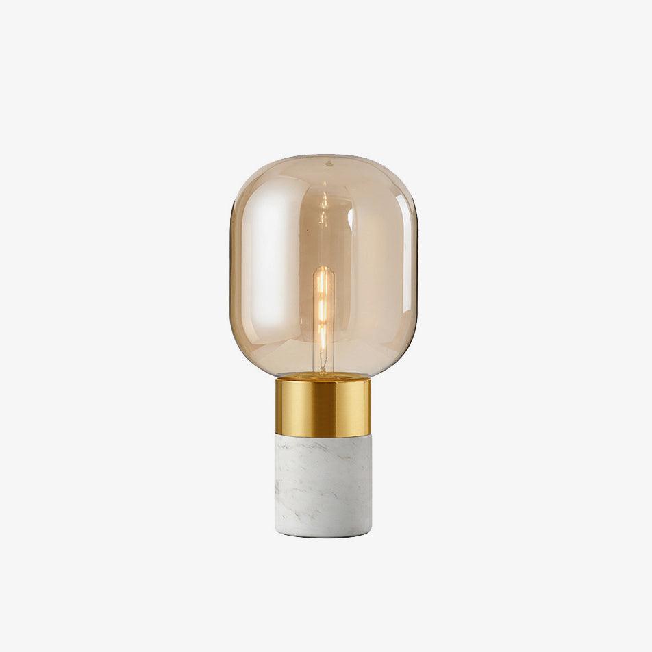 Storm Marble and Glass Table Lamp with Gold Finish for Modern Interior Lighting