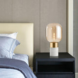 Storm Marble and Glass Table Lamp with Gold Finish for Modern Interior Lighting