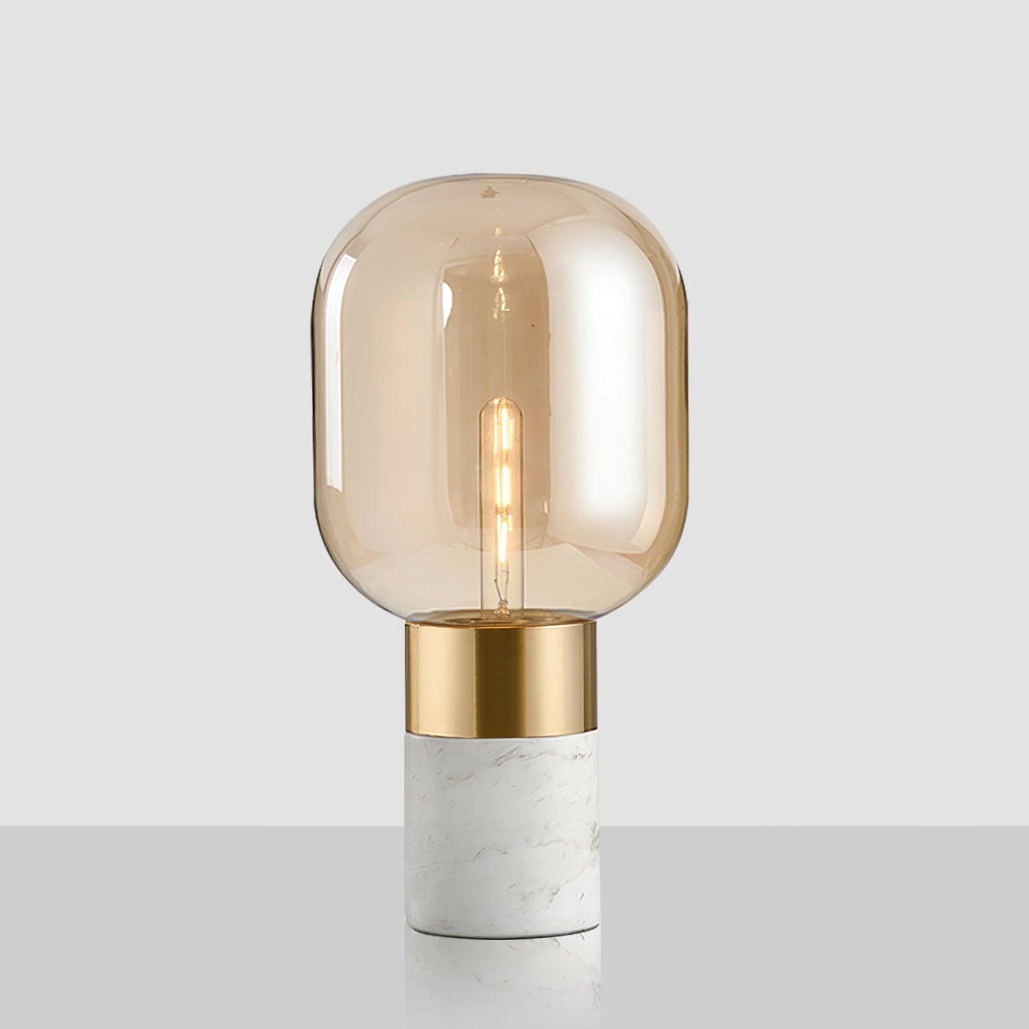 Storm Marble and Glass Table Lamp with Gold Finish for Modern Interior Lighting