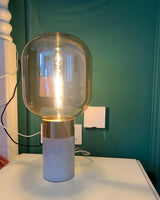 Storm Marble and Glass Table Lamp with Gold Finish for Modern Interior Lighting