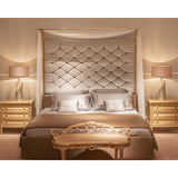 Streamline Modern Gold Marble Table Lamp with Champagne Fabric Shade and White Lacquered Base