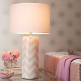 modern-navy-striped-wave-ceramic-table-lamp-with-cream-cotton-drum-shade-for-bedroom