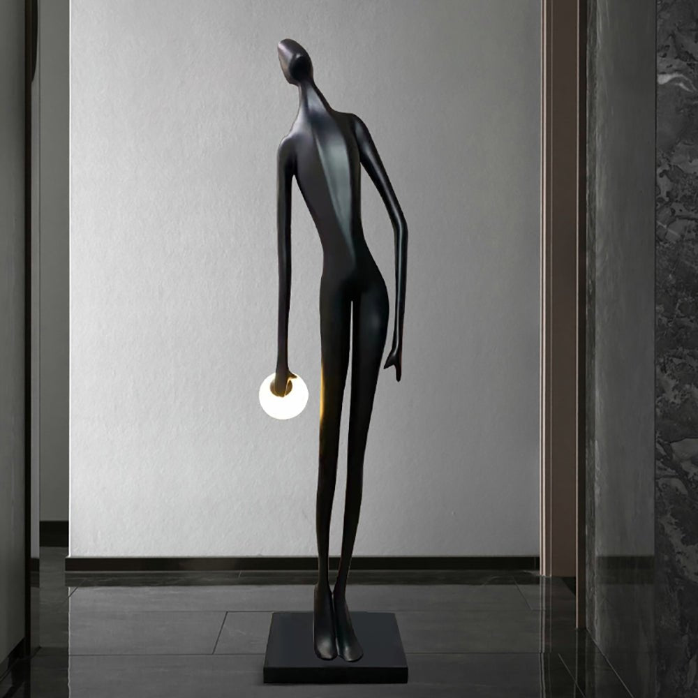 abstract-humanoid-figure-sculpture-floor-lamp-with-minimalist-ring-light-globe