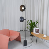Modern Photographer Studio Standing Floor Lamp with Dual White Glass Shades