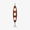 Modern Coastal Teak Wood Surfboard LED Floor Lamp with Marble Base