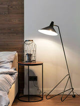 Modern Minimalist Geometric Metal Standing Lamp with Adjustable Shade for Reading