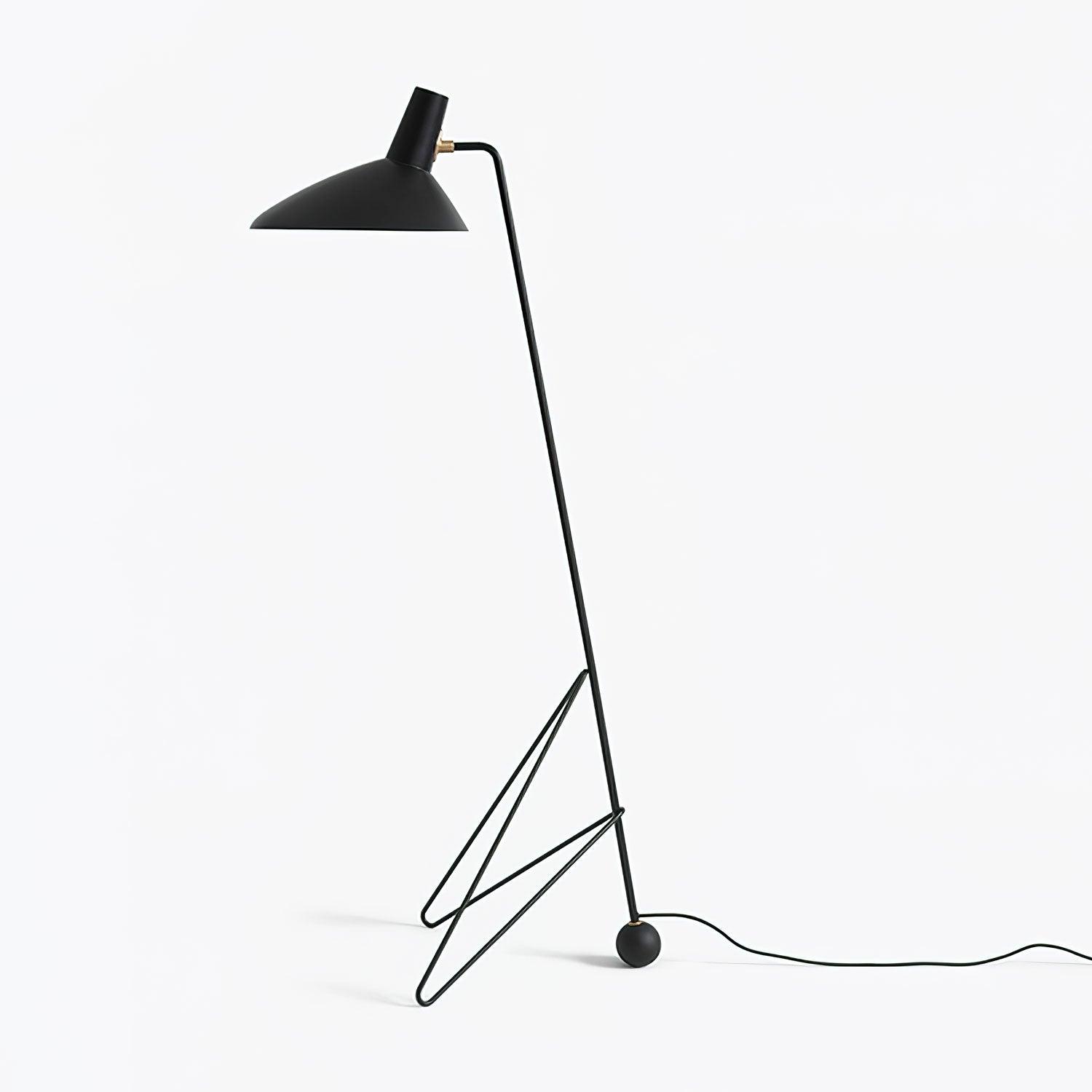 Modern Minimalist Geometric Metal Standing Lamp with Adjustable Shade for Reading