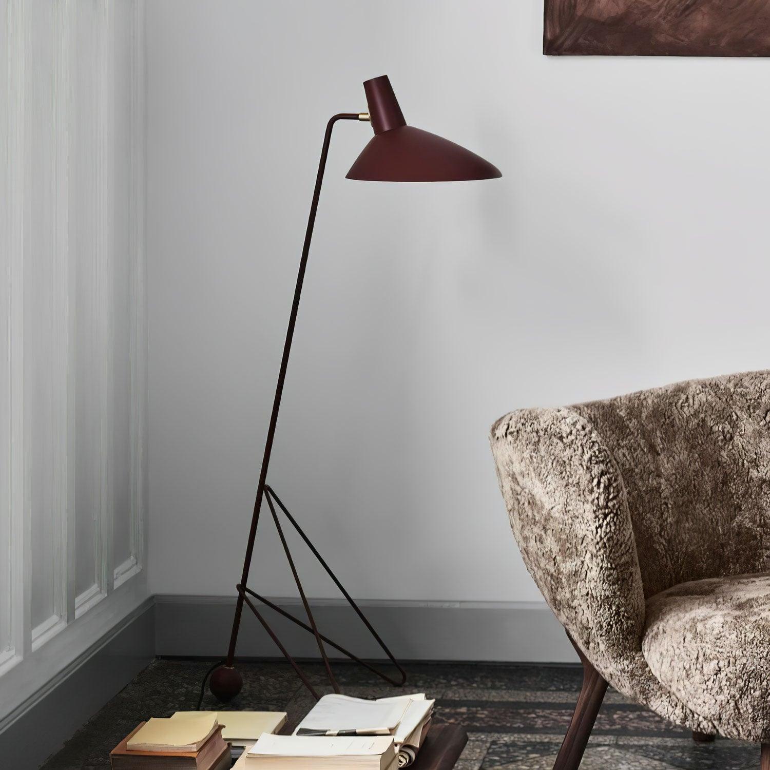 Modern Minimalist Geometric Metal Standing Lamp with Adjustable Shade for Reading