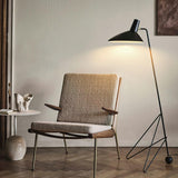 Modern Minimalist Geometric Metal Standing Lamp with Adjustable Shade for Reading