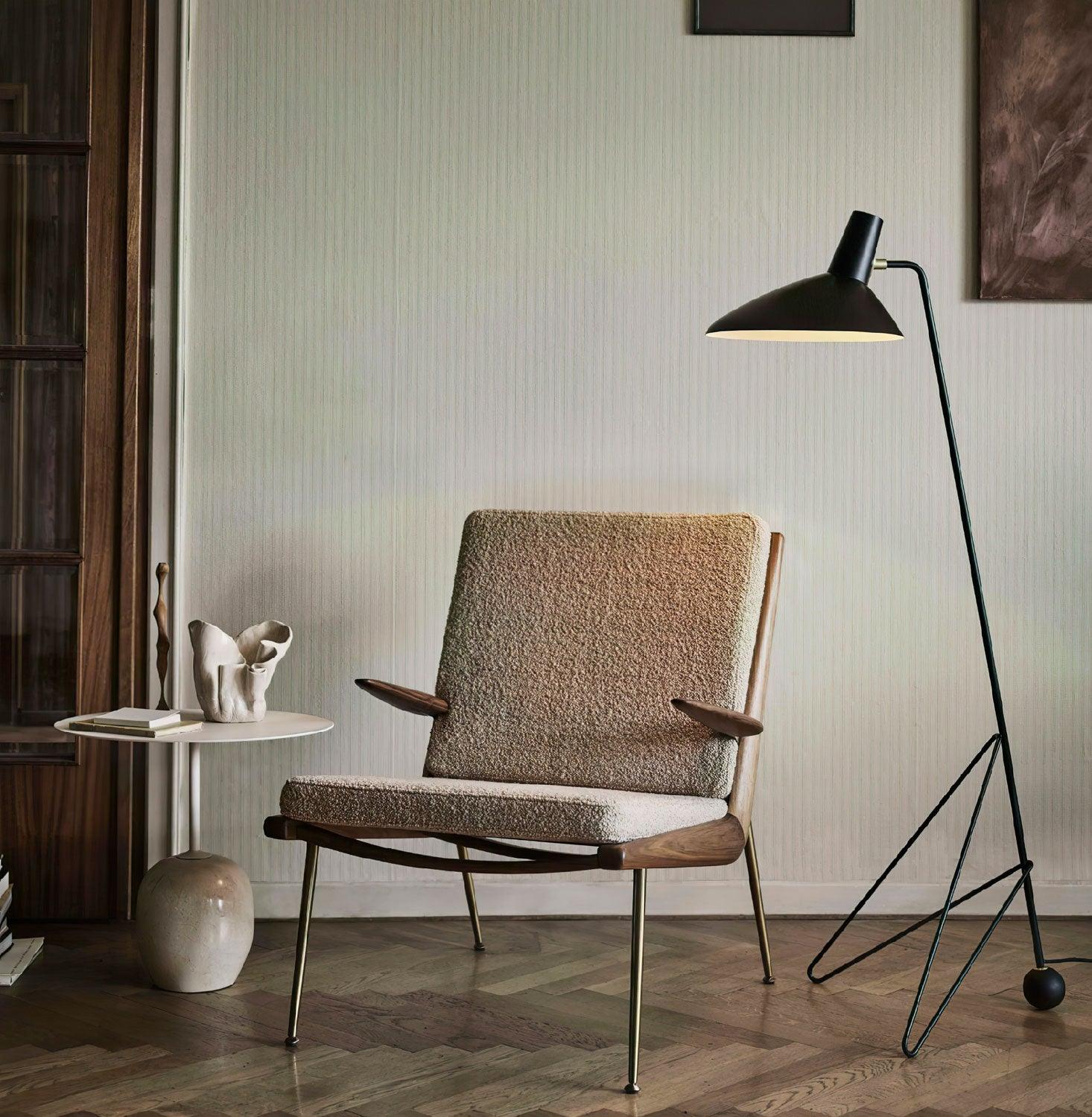 Modern Minimalist Geometric Metal Standing Lamp with Adjustable Shade for Reading