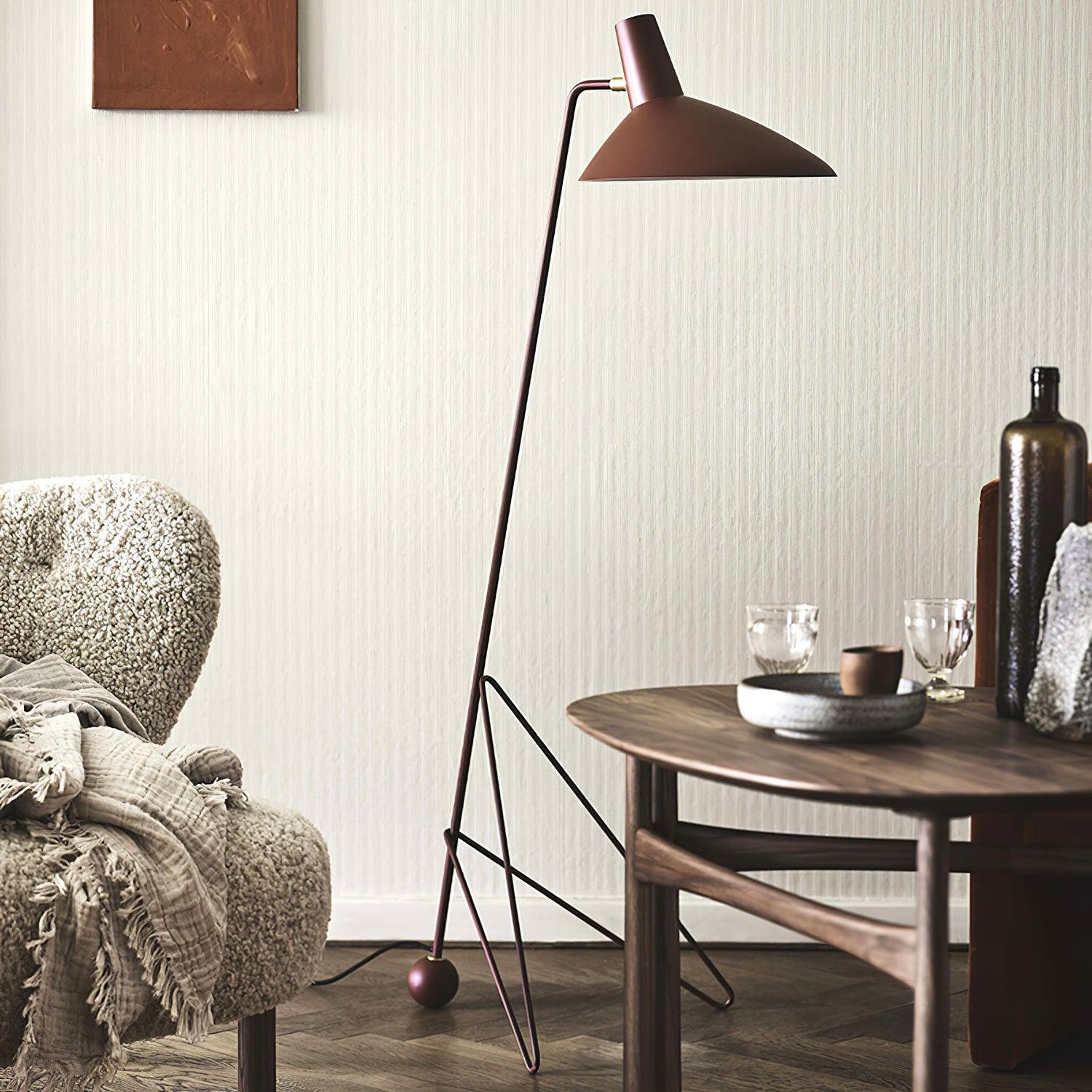 Modern Minimalist Geometric Metal Standing Lamp with Adjustable Shade for Reading