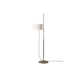 Modern Slim Silhouette Floor Lamp with Geometric Wood Base and White Fabric Shade