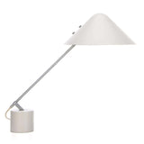 Modern Adjustable White Swing Arm Desk Lamp with Rotating Aluminum Shade
