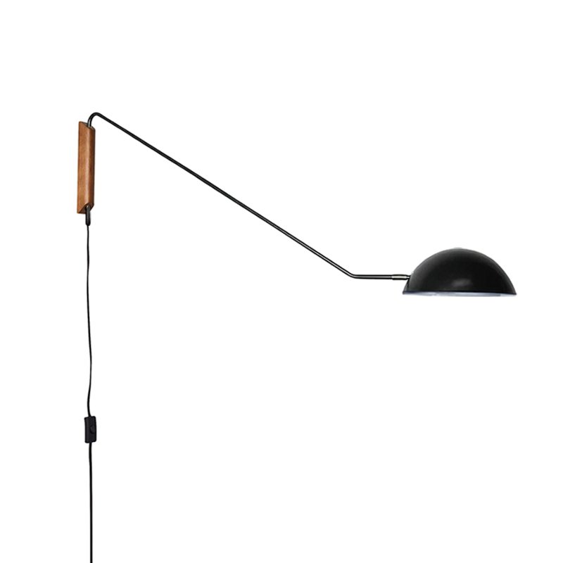 modern-adjustable-swing-arm-wall-lamp-with-dome-shade-and-wood-detail-plug-in-sconce