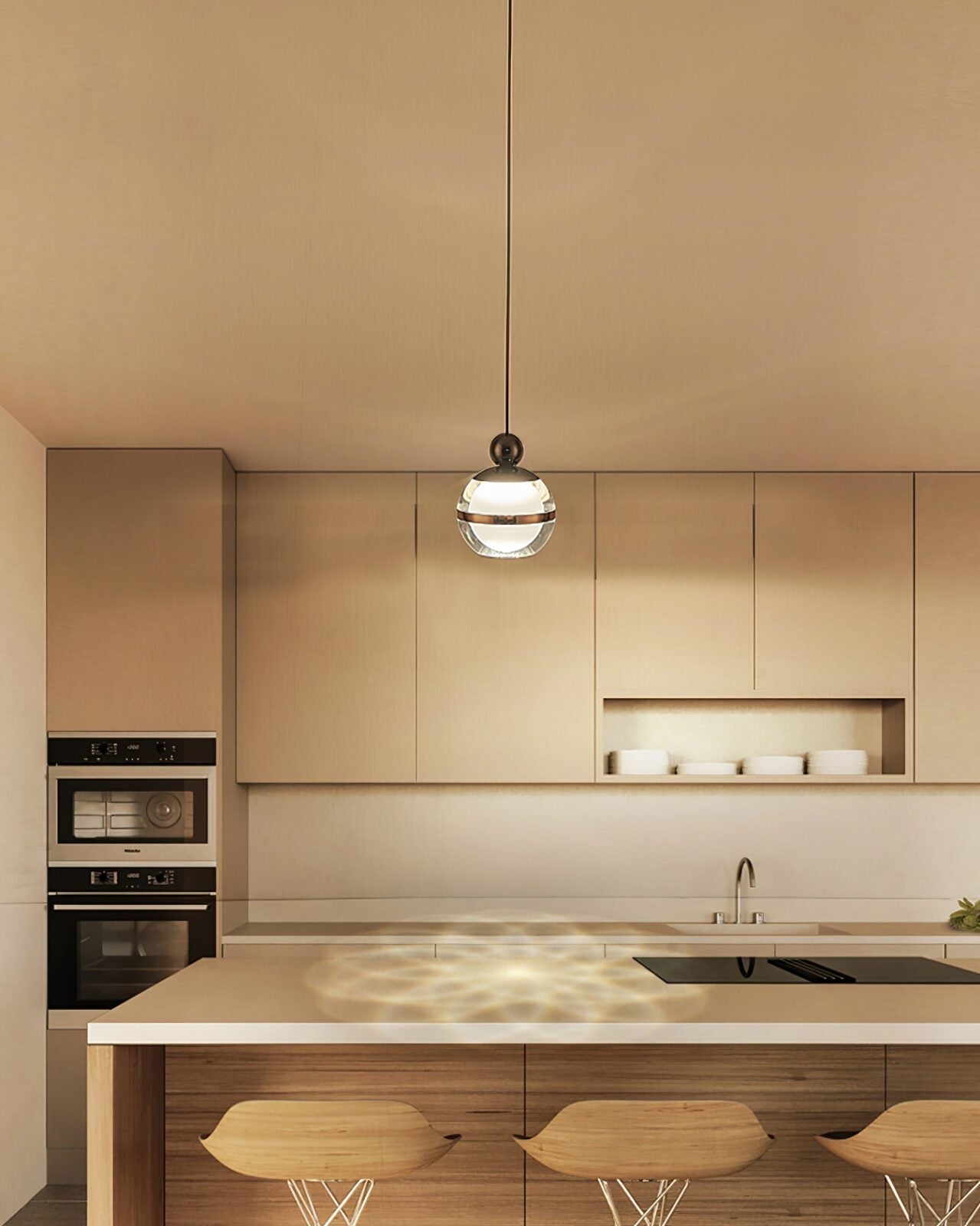 modern-sylvana-led-mini-pendant-light-with-glass-sphere-and-pearl-black-finish-for-kitchen-island