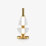 Modern Totem Geometric Glass Table Lamp with Integrated LED for Living Room Decor