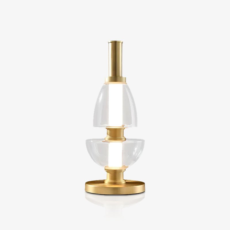Modern Totem Geometric Glass Table Lamp with Integrated LED for Living Room Decor