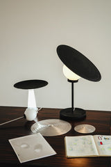 Symphony Modern Adjustable Table Lamp with Rotating Glass Shade and Magnet System