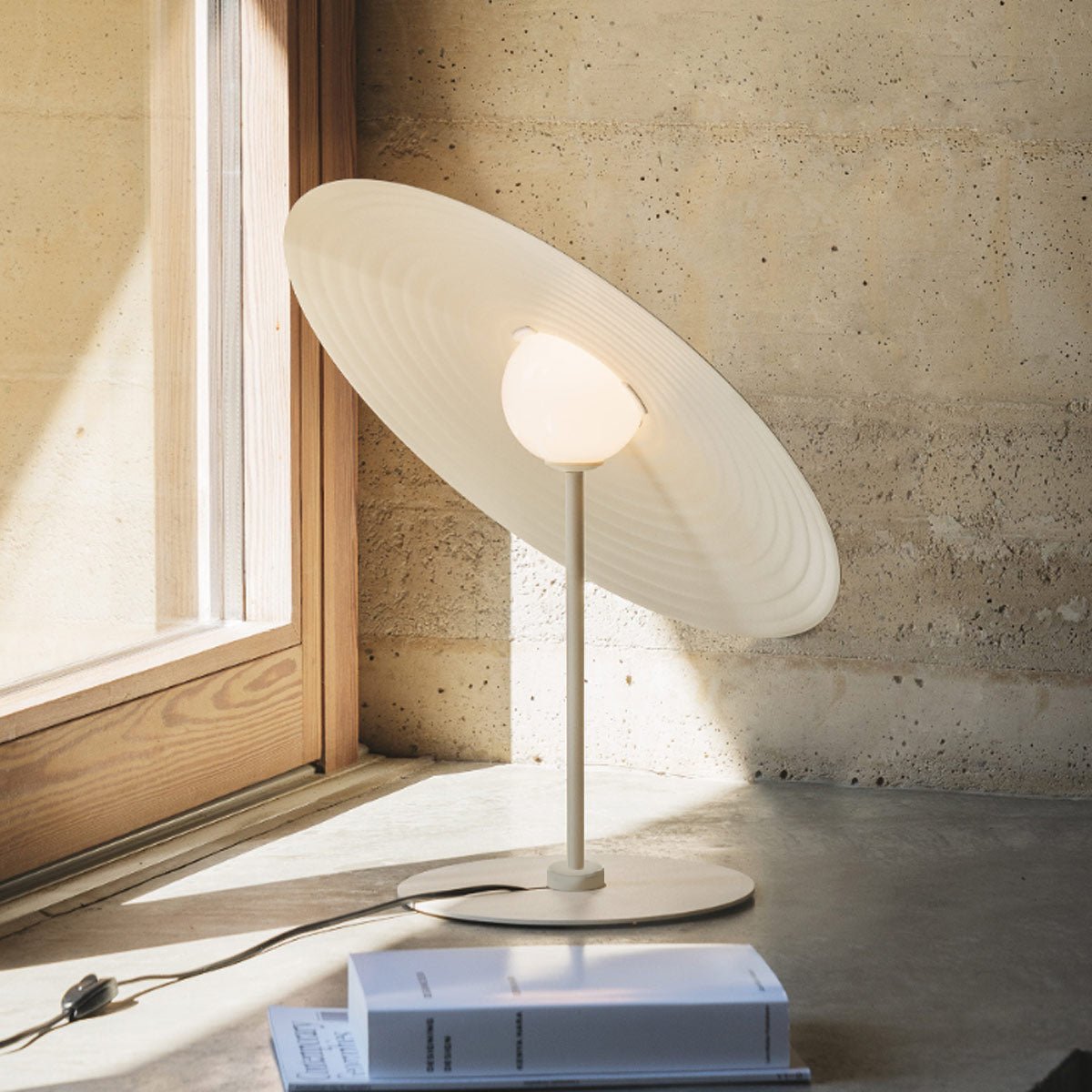 Symphony Modern Adjustable Table Lamp with Rotating Glass Shade and Magnet System