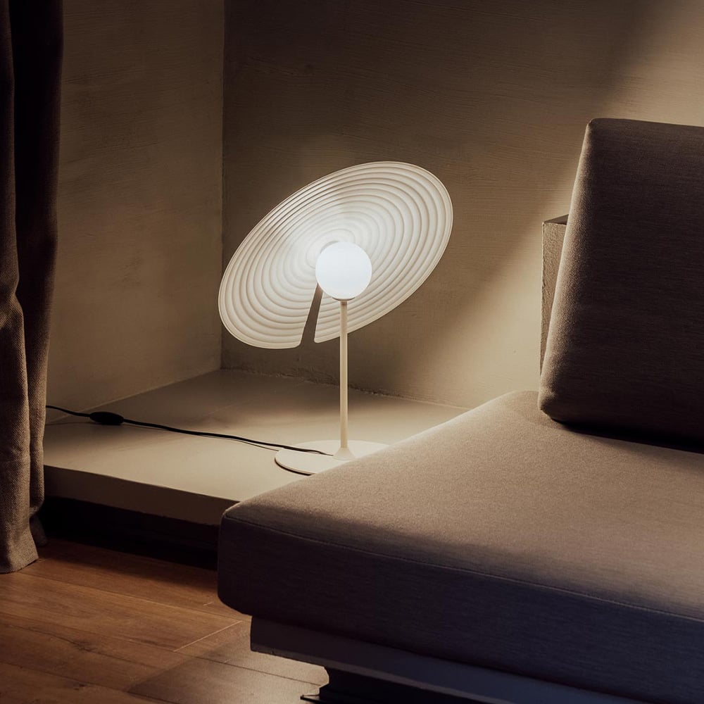 Symphony Modern Adjustable Table Lamp with Rotating Glass Shade and Magnet System